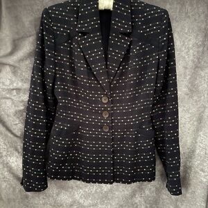 Elegant Bluewith Pink/ Beige Patterned Women's Blazer